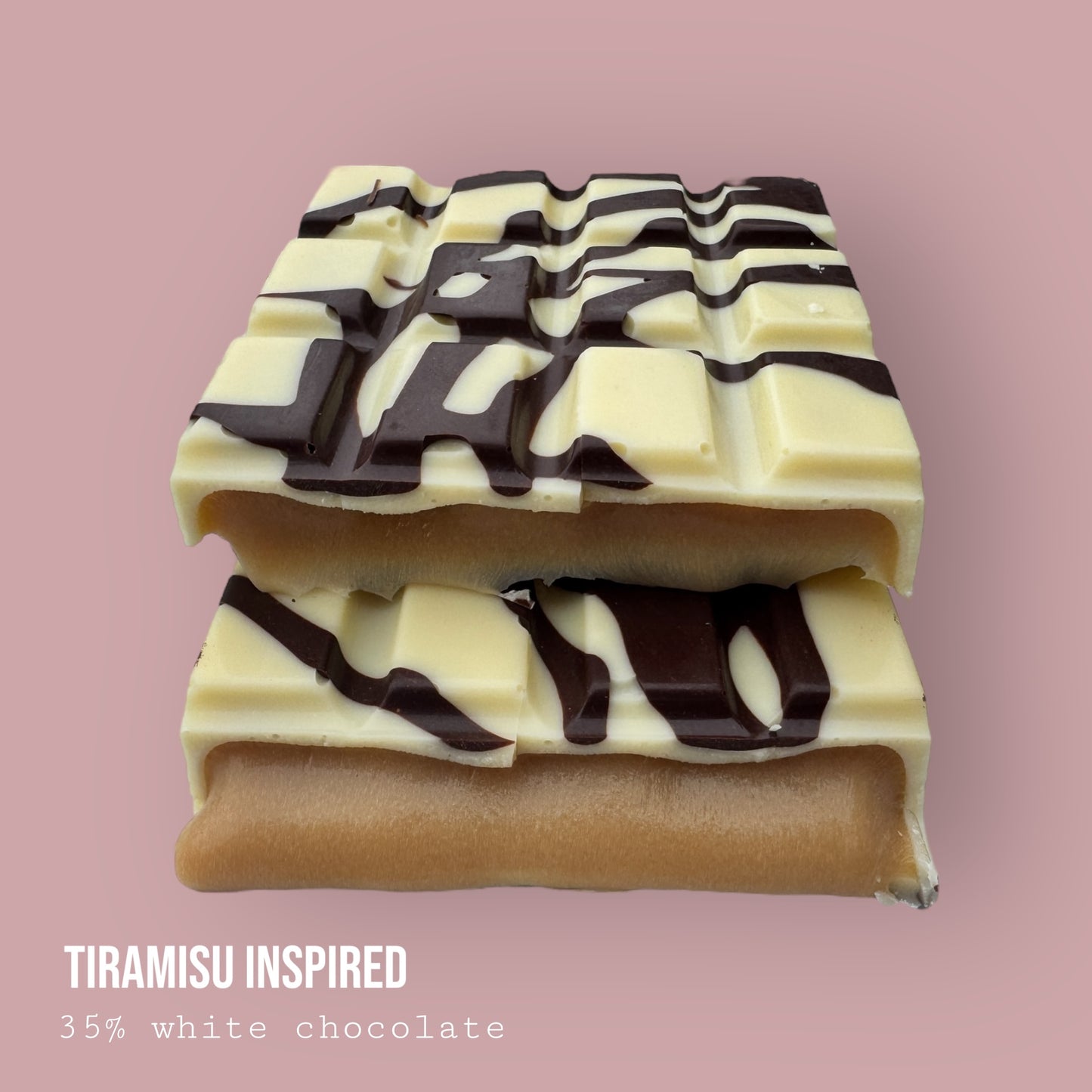 Tiramisu Inspired White & Dark Chocolate Coffee Dessert Bar 225g