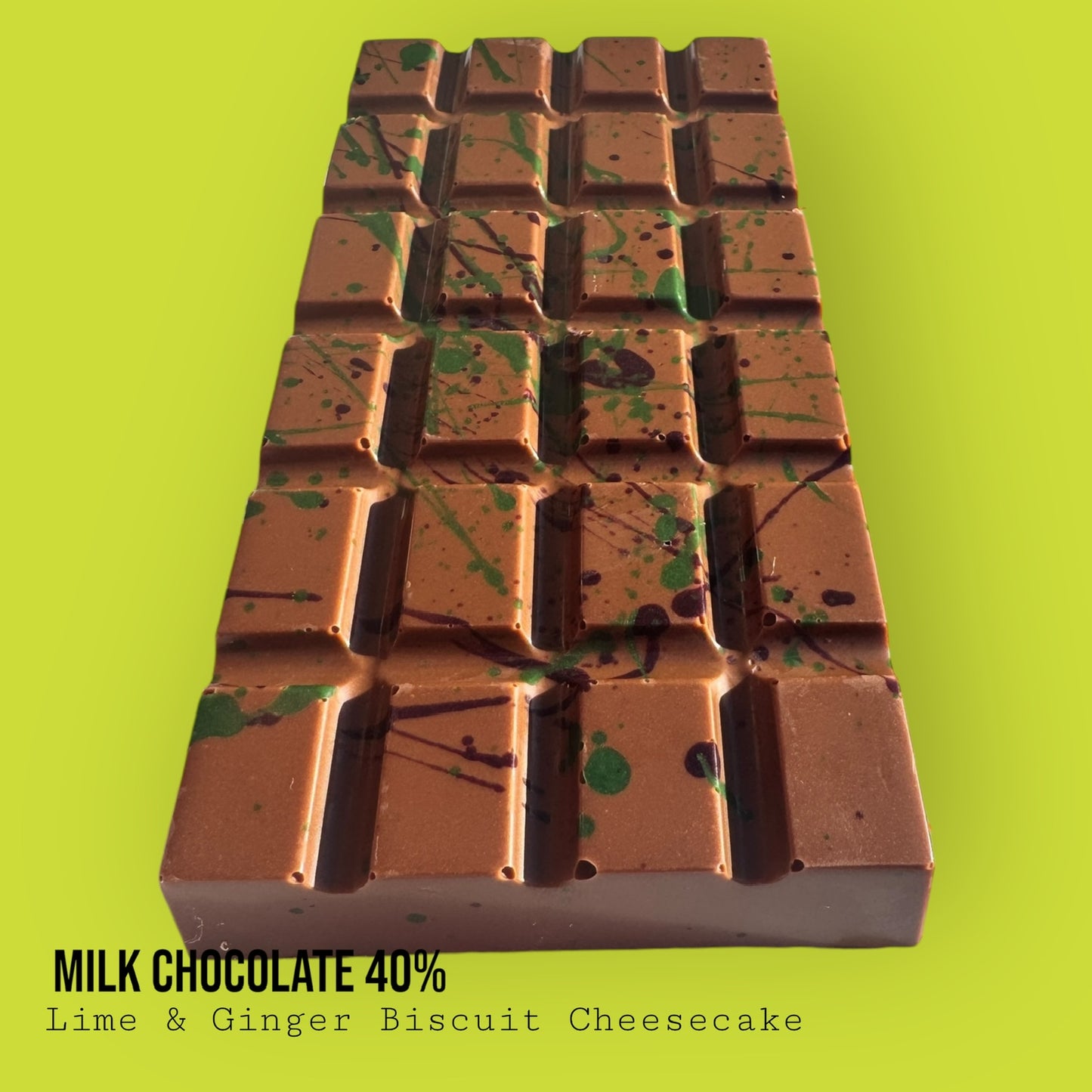 Milk Chocolate 40% Lime & Ginger Biscuit Cheesecake Bar 225g