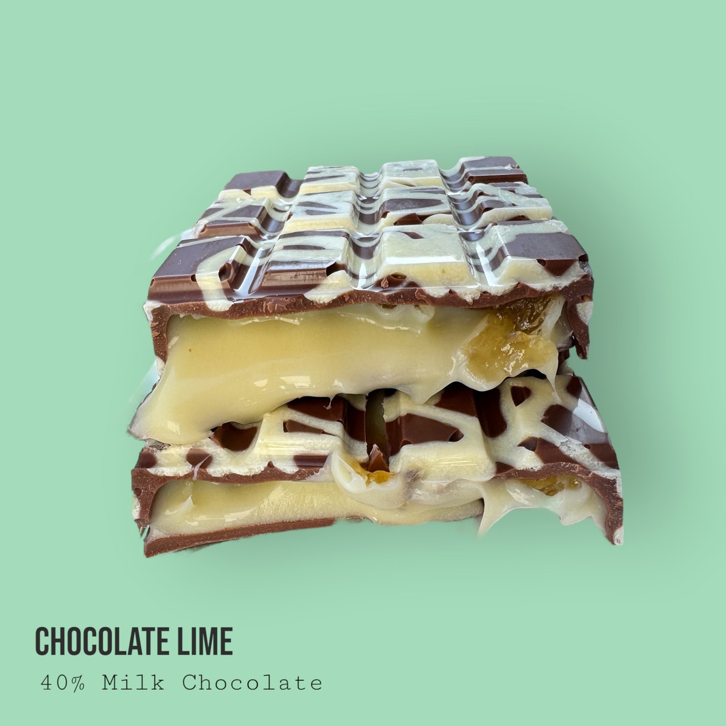 Milk Chocolate Deep Filled with Lime & White Chocolate Lime Filling 220g