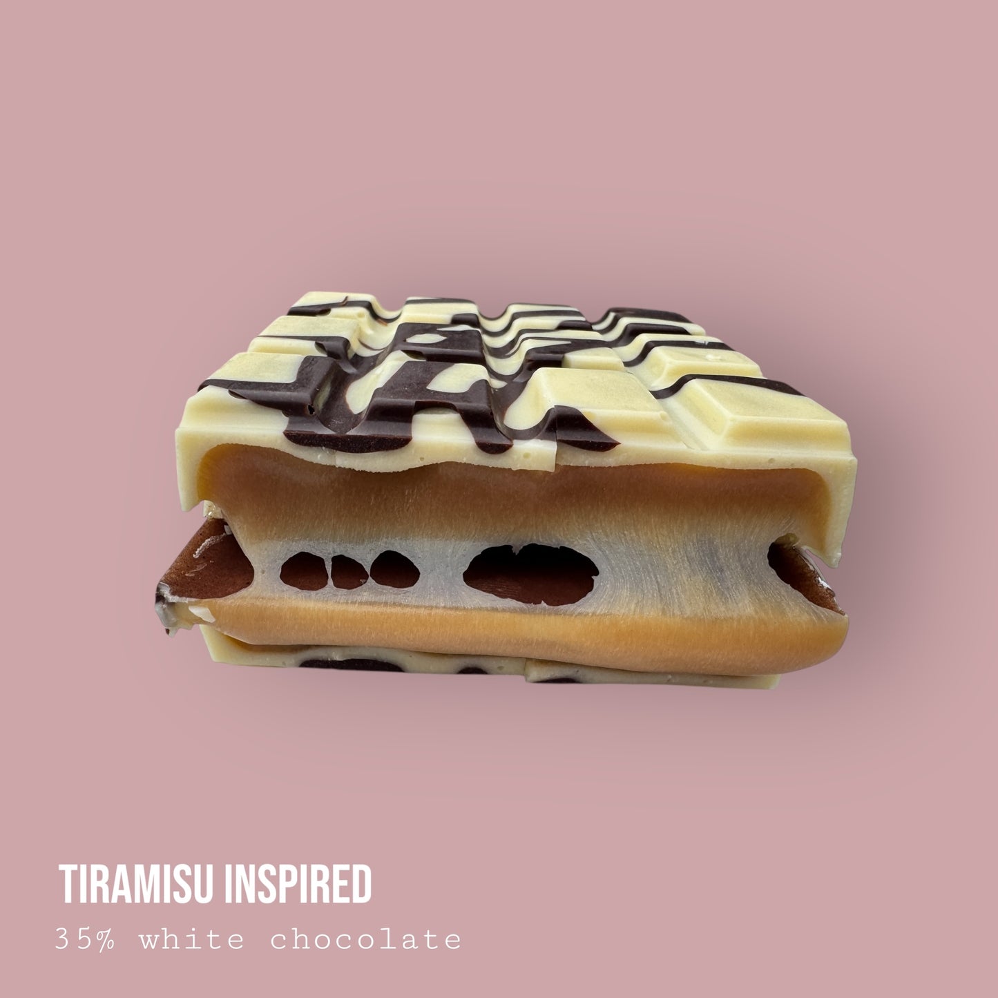 Tiramisu Inspired White & Dark Chocolate Coffee Dessert Bar 225g