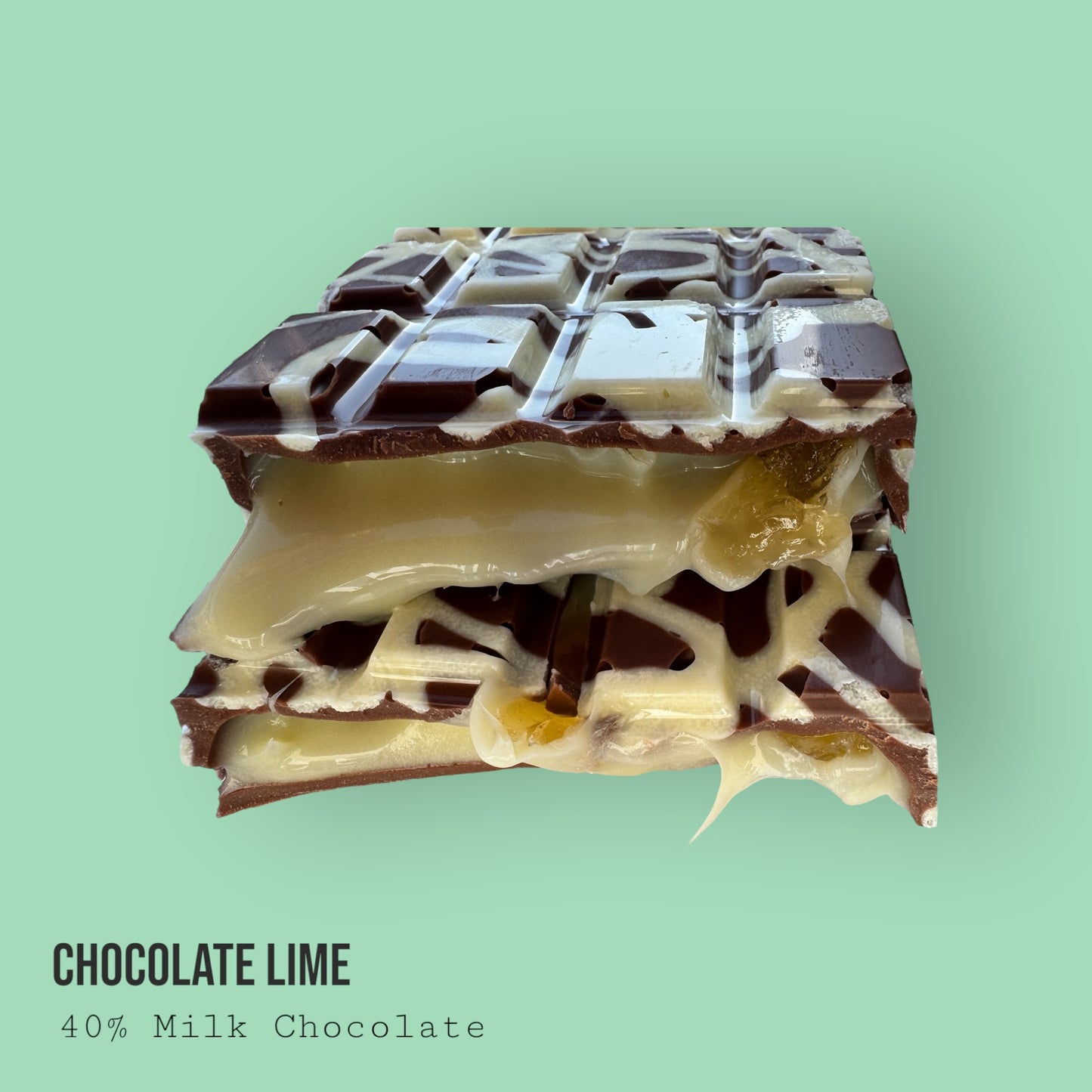Milk Chocolate Deep Filled with Lime & White Chocolate Lime Filling 220g