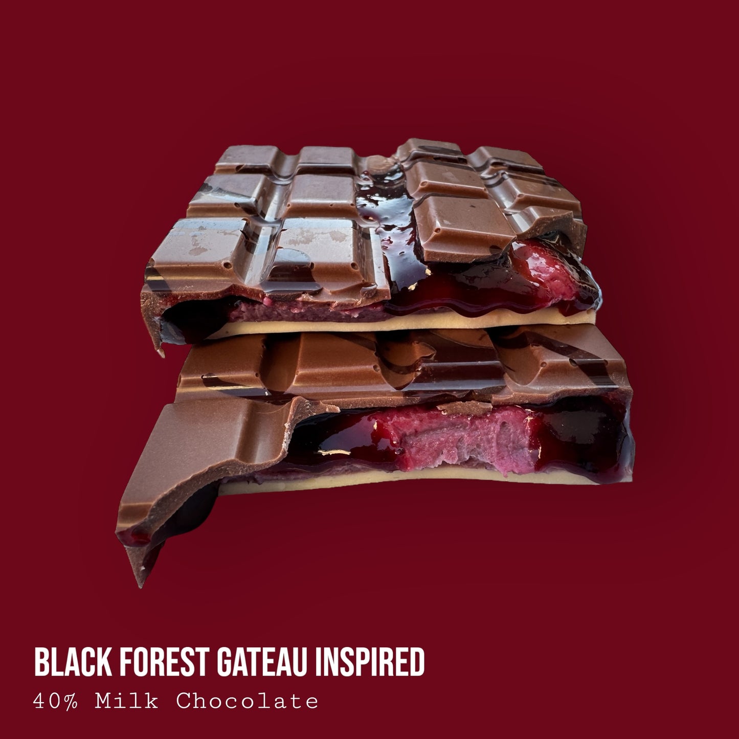 Black Forest Gateau Inspired Dark, Milk & White Chocolate Dessert Bar 220g