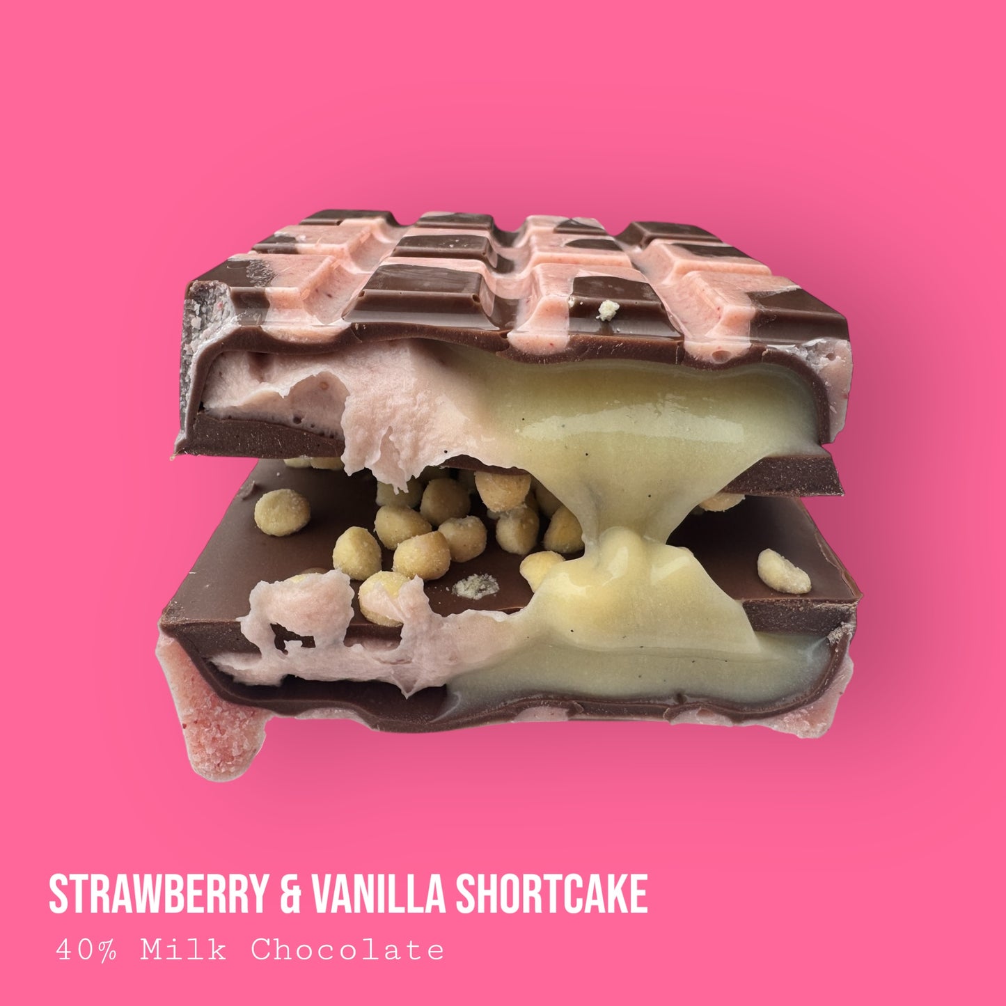 Strawberry & Vanilla Milk Chocolate Shortcake Dessert Bar 240g