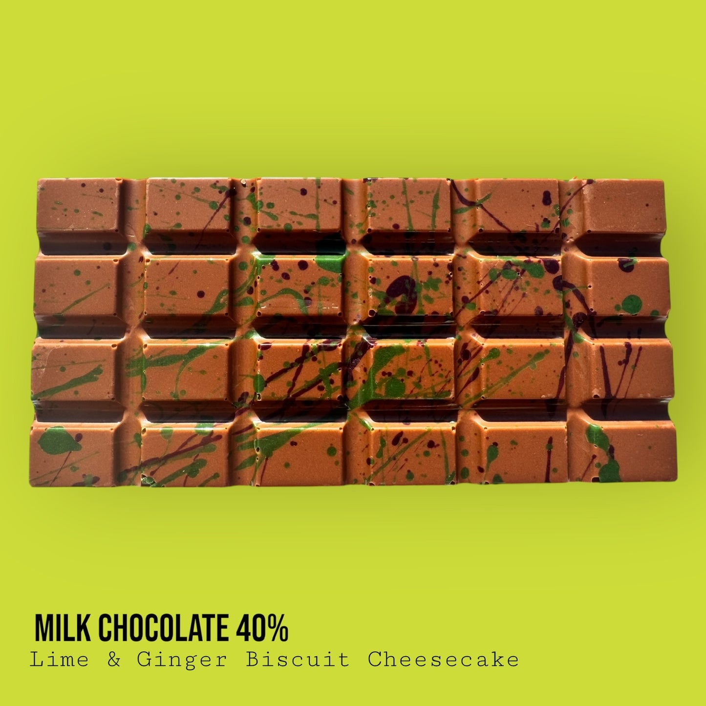 Milk Chocolate 40% Lime & Ginger Biscuit Cheesecake Bar 225g