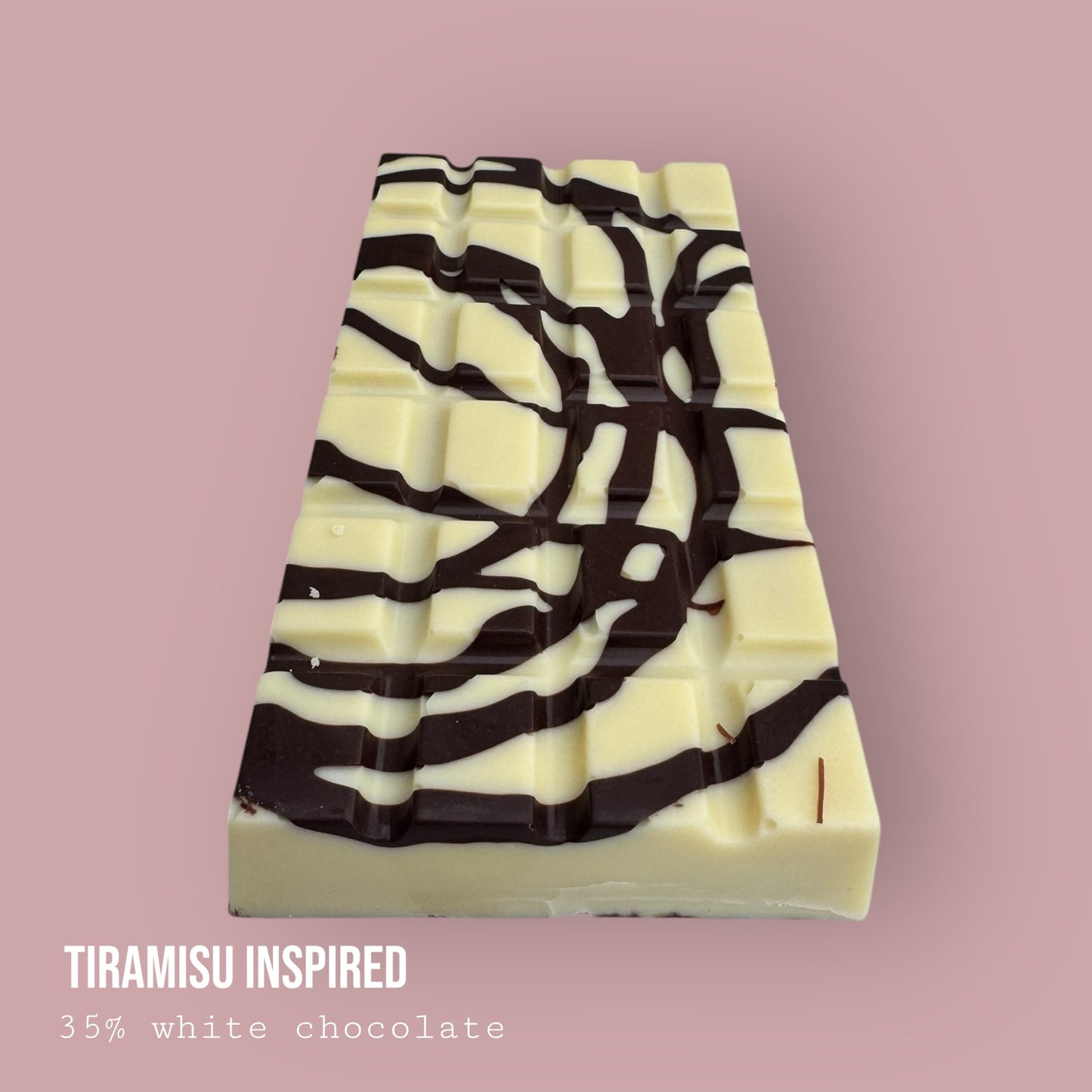 Tiramisu Inspired White & Dark Chocolate Coffee Dessert Bar 225g