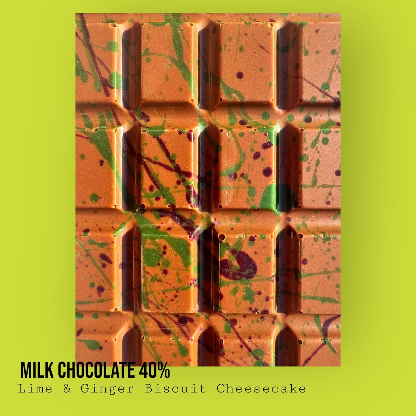 Milk Chocolate 40% Lime & Ginger Biscuit Cheesecake Bar 225g