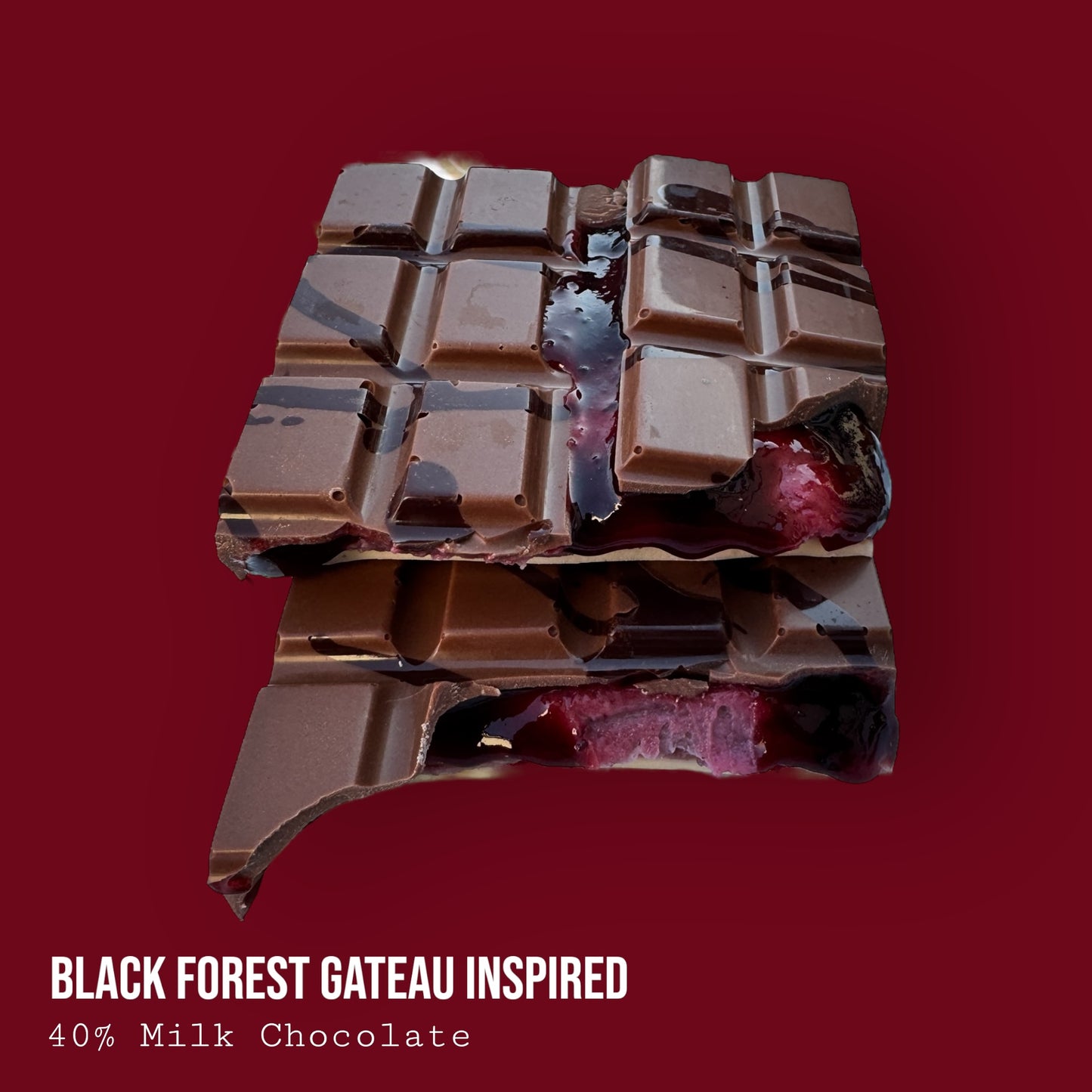 Black Forest Gateau Inspired Dark, Milk & White Chocolate Dessert Bar 220g