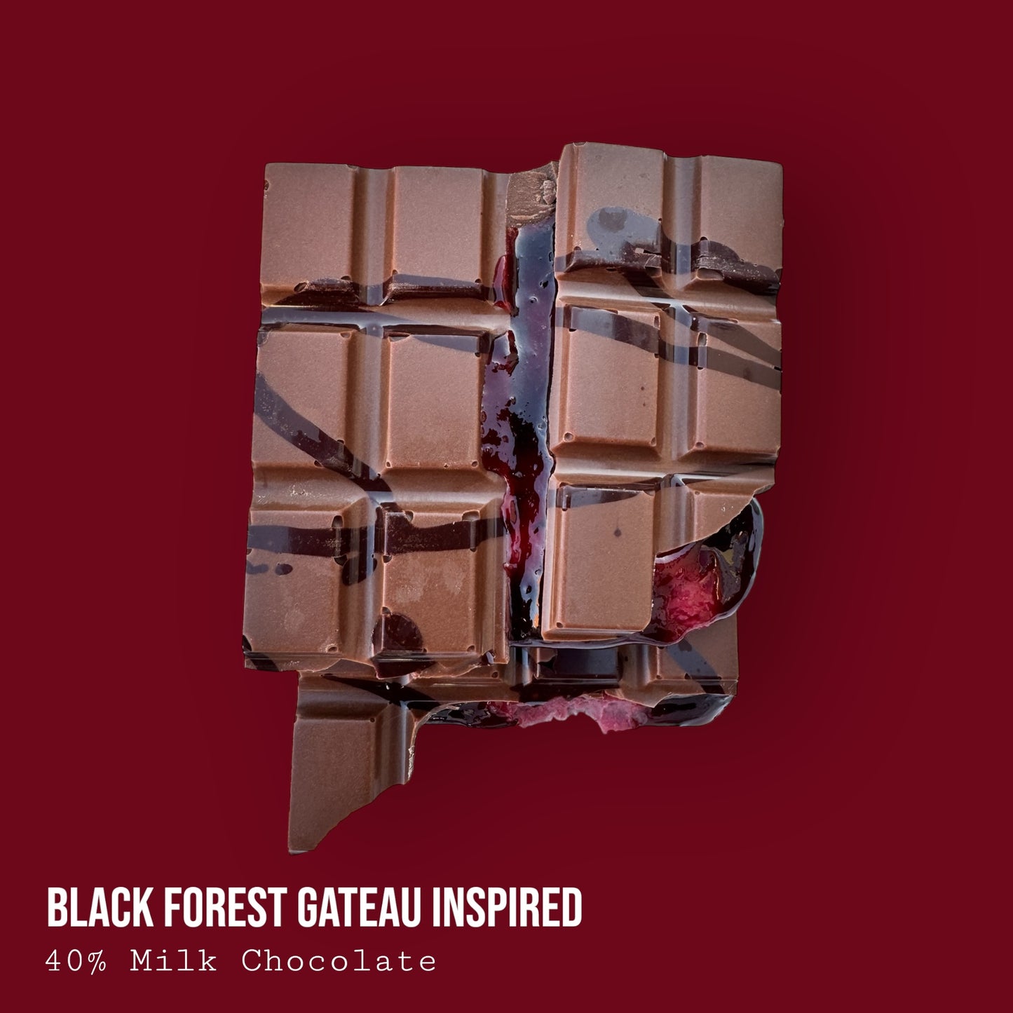 Black Forest Gateau Inspired Dark, Milk & White Chocolate Dessert Bar 220g