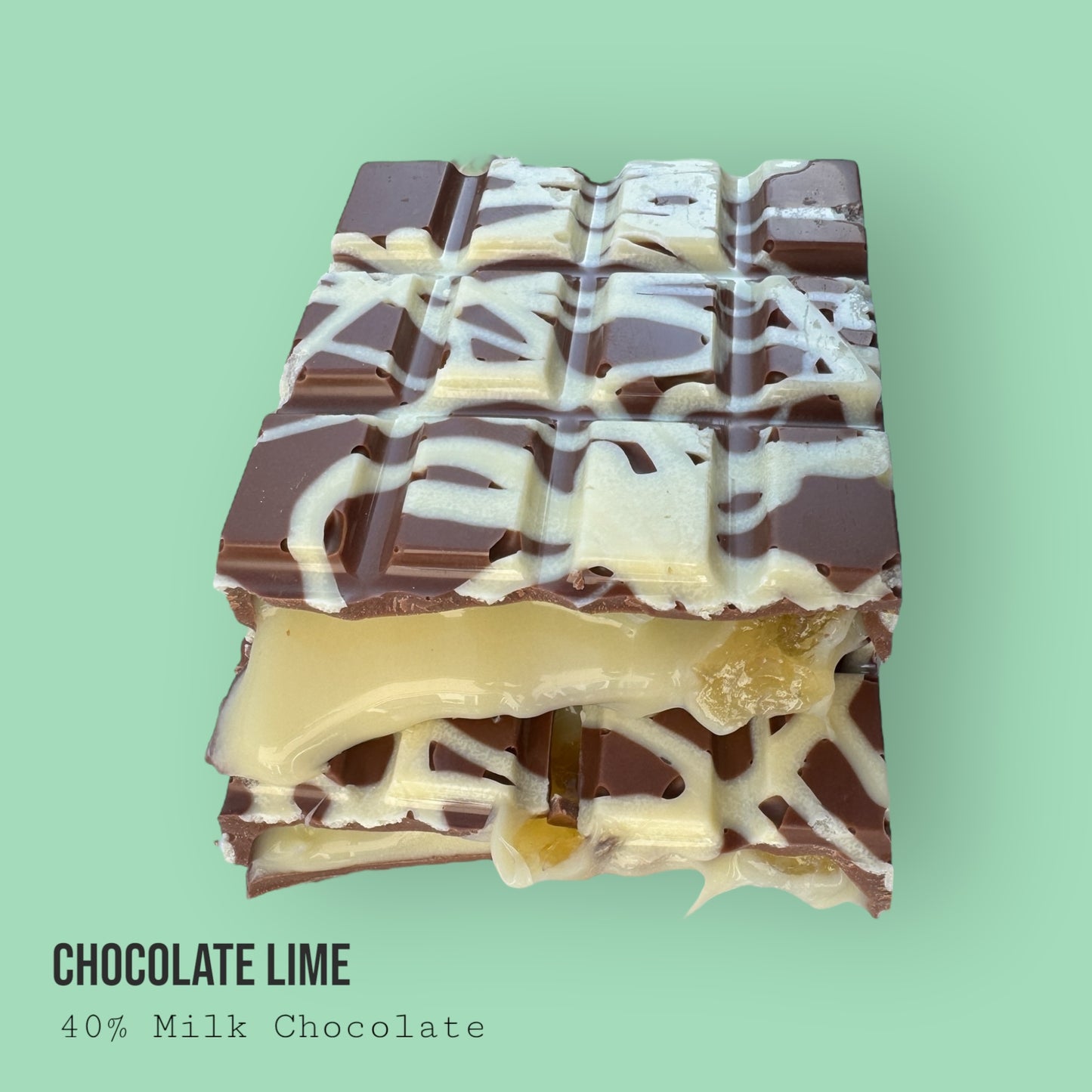 Milk Chocolate Deep Filled with Lime & White Chocolate Lime Filling 220g