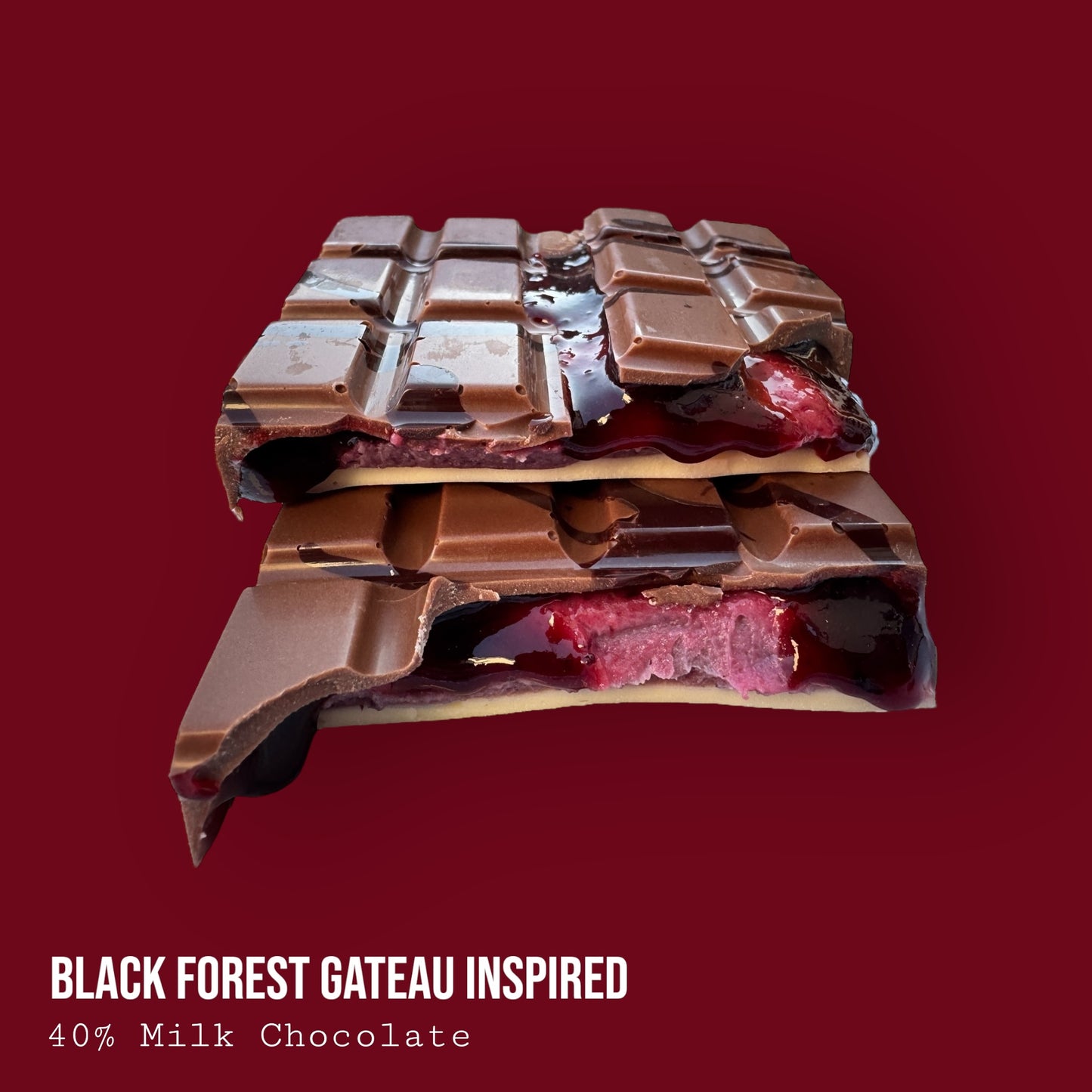 Black Forest Gateau Inspired Dark, Milk & White Chocolate Dessert Bar 220g