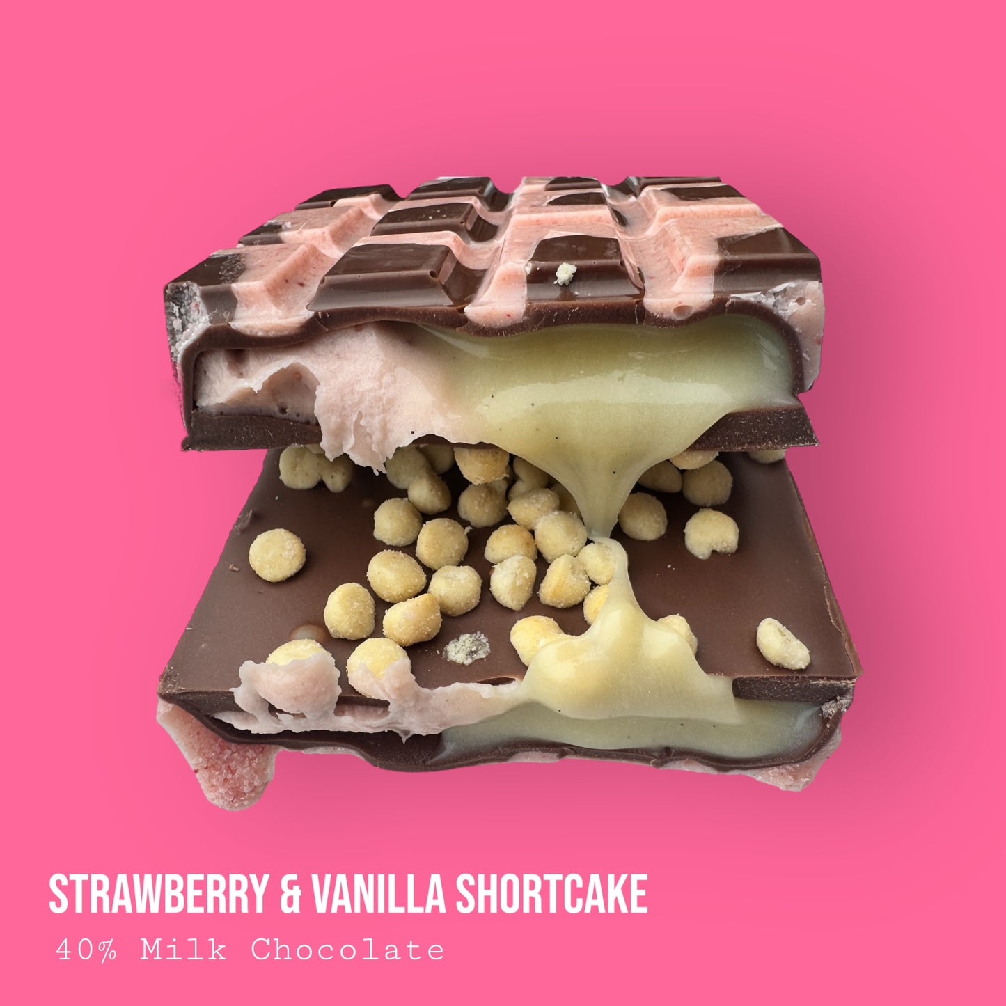 Strawberry & Vanilla Milk Chocolate Shortcake Dessert Bar 240g