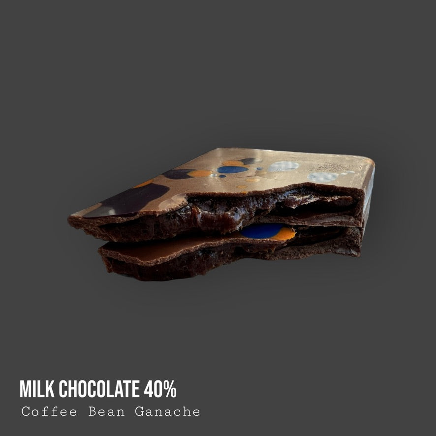 Milk Chocolate Coffee Bean Ganache Filled Bar 100g