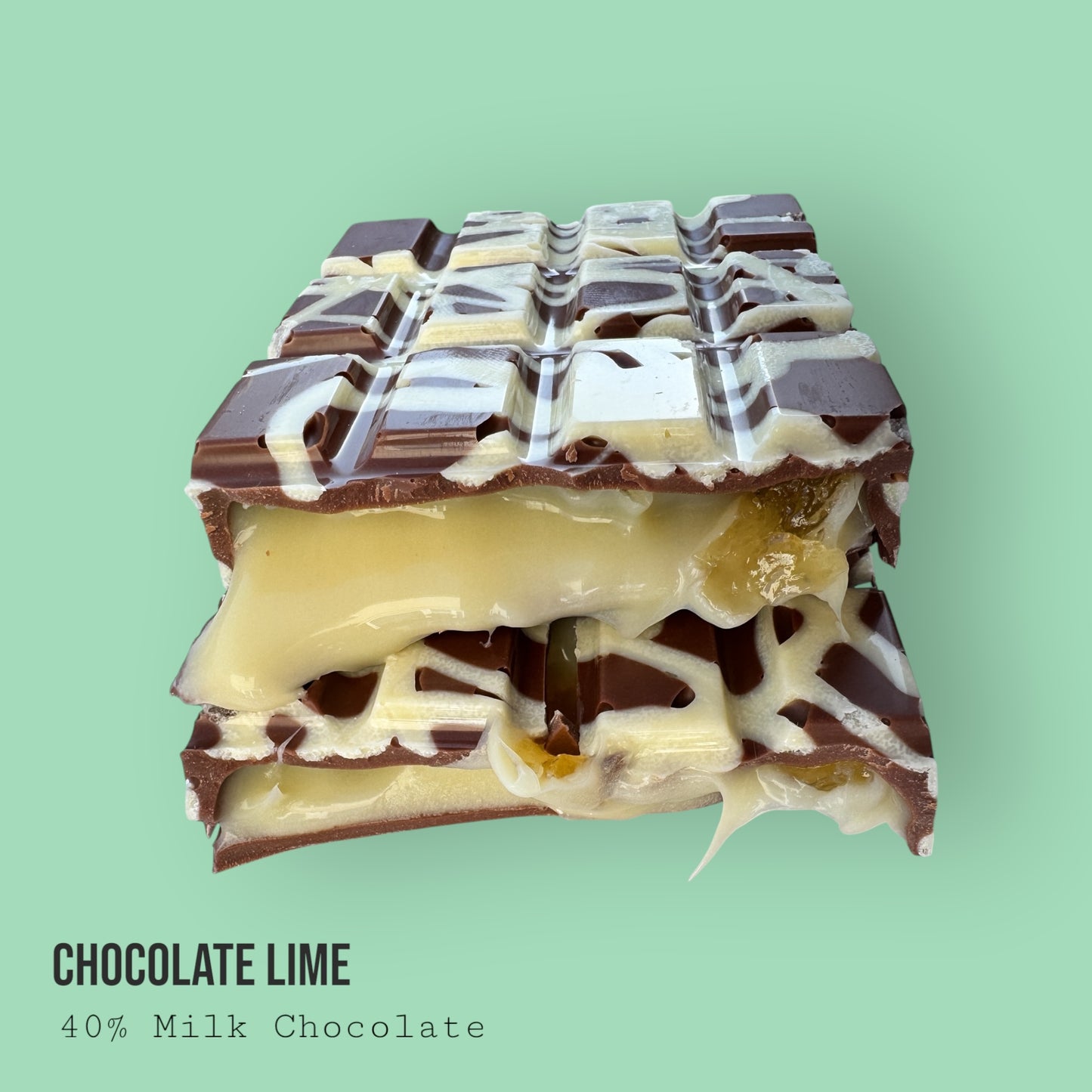 Milk Chocolate Deep Filled with Lime & White Chocolate Lime Filling 220g