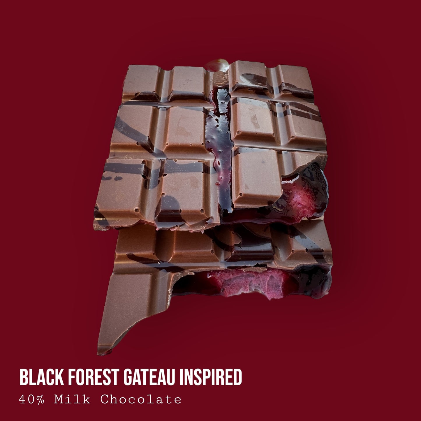 Black Forest Gateau Inspired Dark, Milk & White Chocolate Dessert Bar 220g