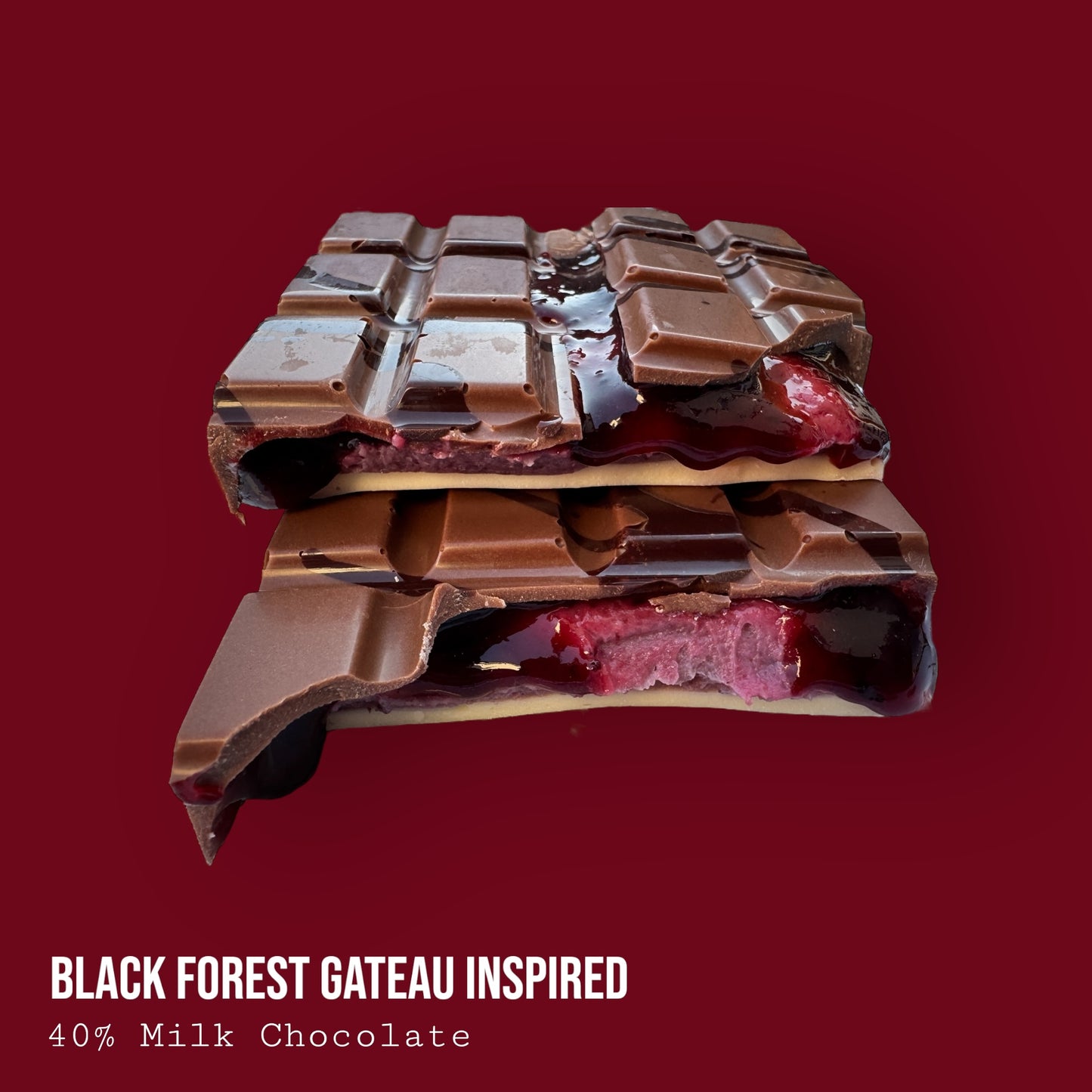 Black Forest Gateau Inspired Dark, Milk & White Chocolate Dessert Bar 220g