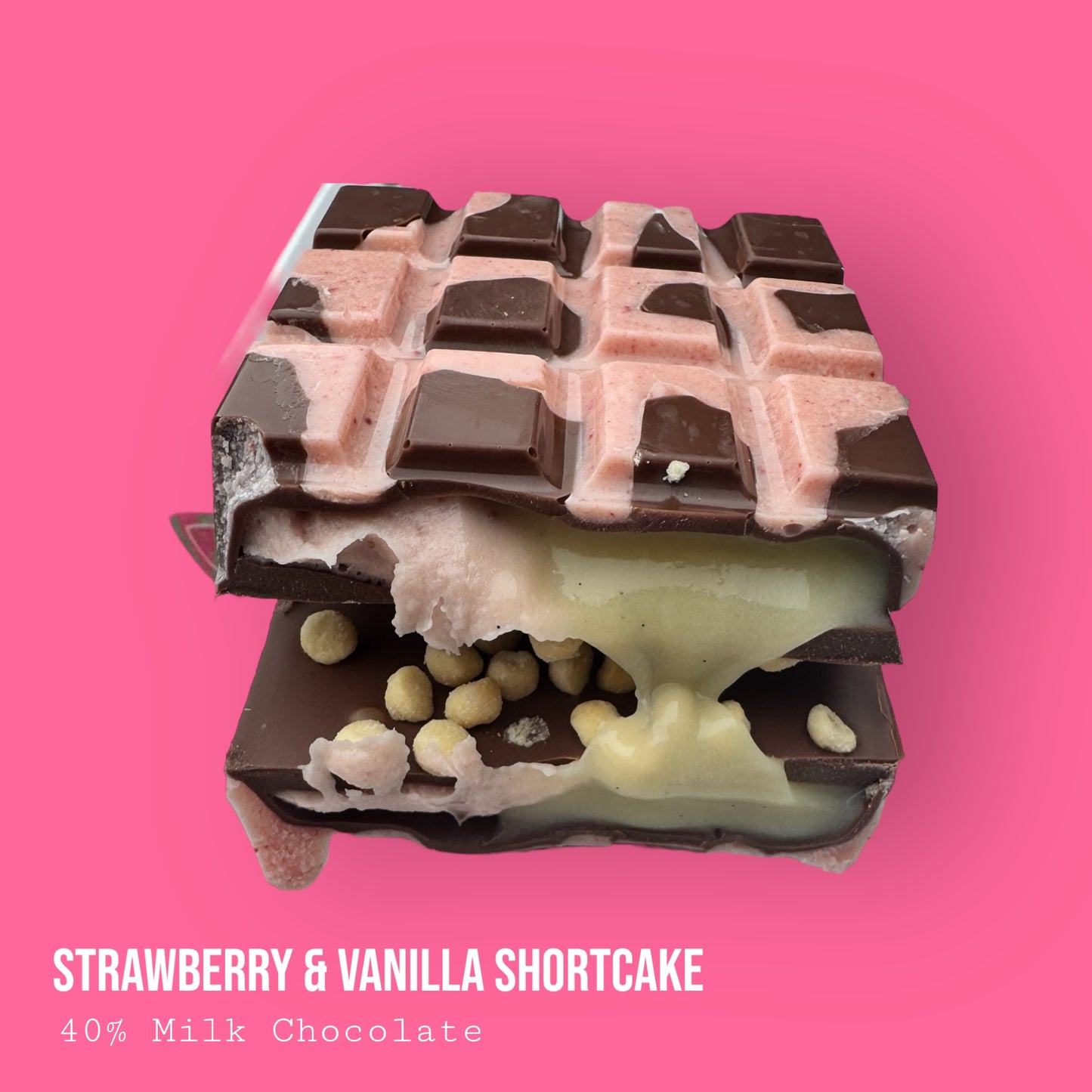 Strawberry & Vanilla Milk Chocolate Shortcake Dessert Bar 240g