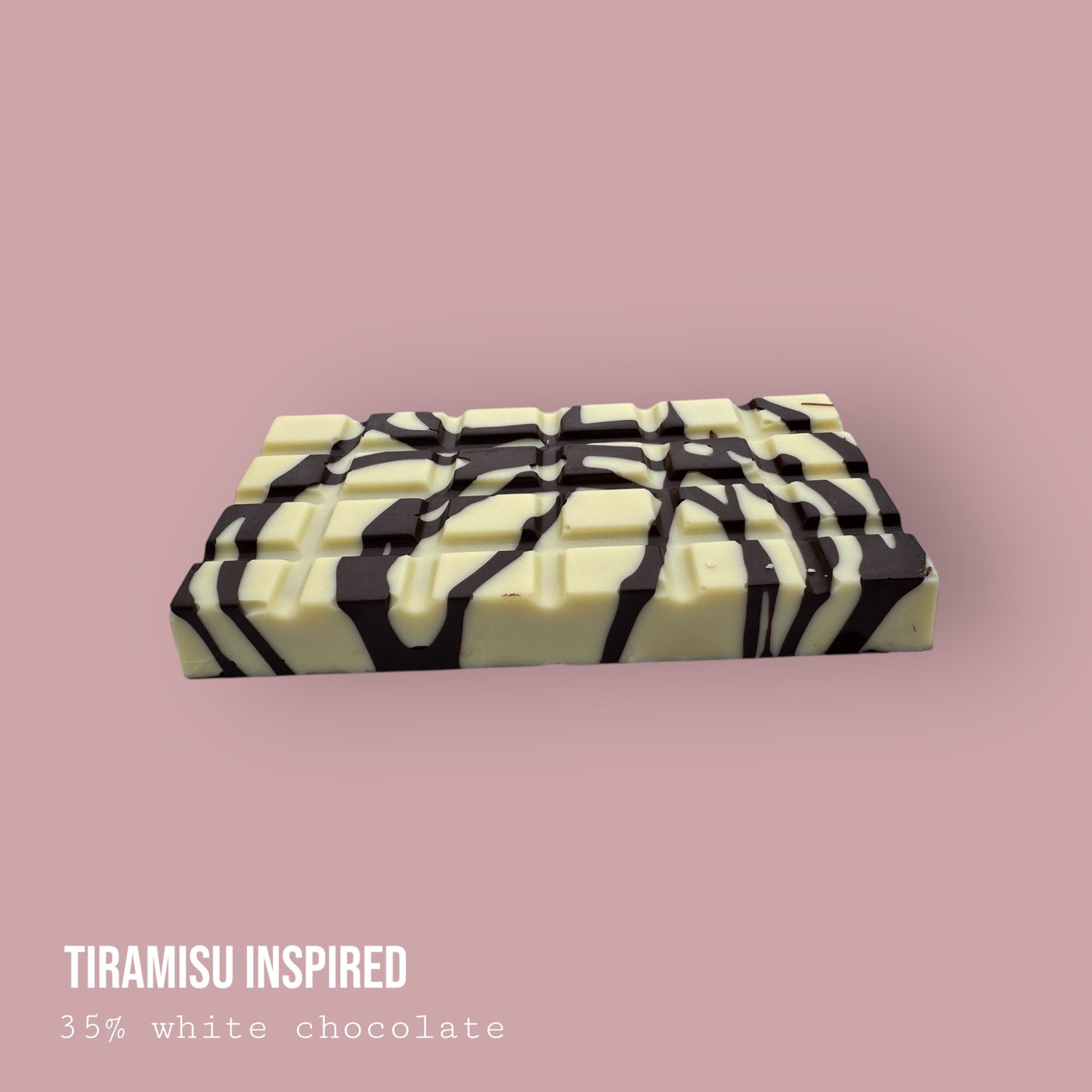 Tiramisu Inspired White & Dark Chocolate Coffee Dessert Bar 225g