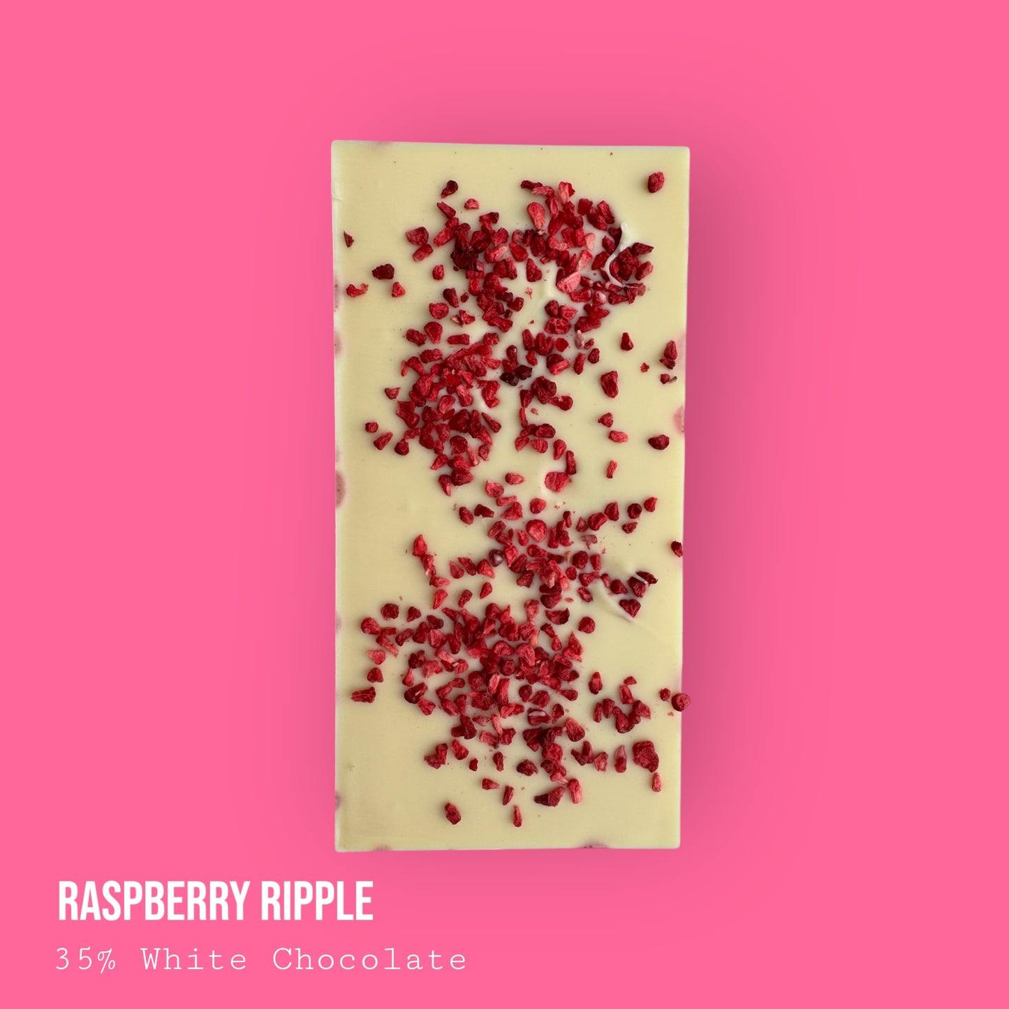 Raspberry Ripple Ice Cream Inspired White Chocolate Dessert Bar 235g