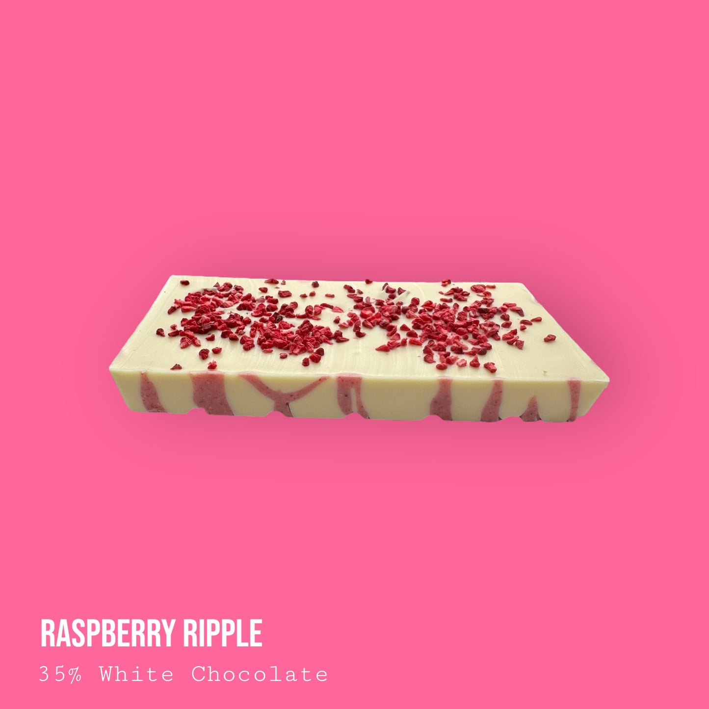 Raspberry Ripple Ice Cream Inspired White Chocolate Dessert Bar 235g