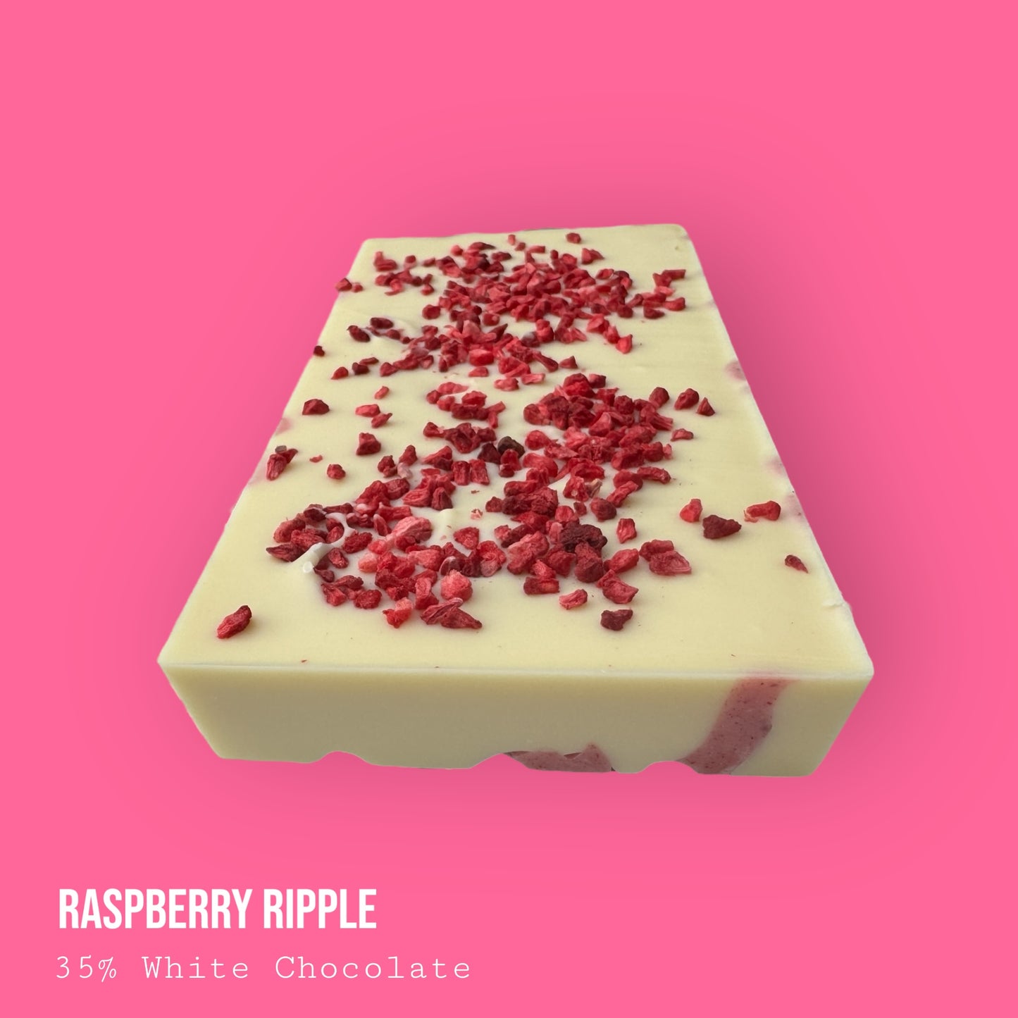 Raspberry Ripple Ice Cream Inspired White Chocolate Dessert Bar 235g