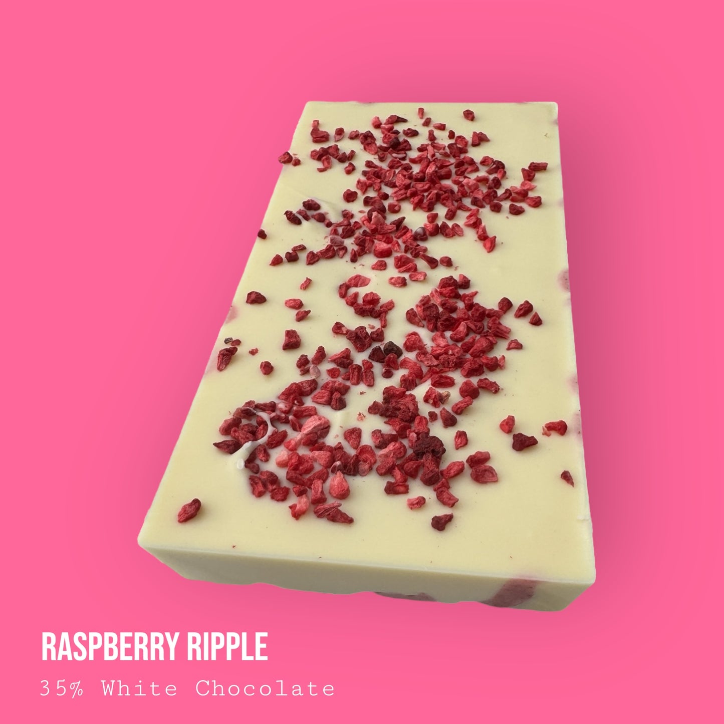 Raspberry Ripple Ice Cream Inspired White Chocolate Dessert Bar 235g