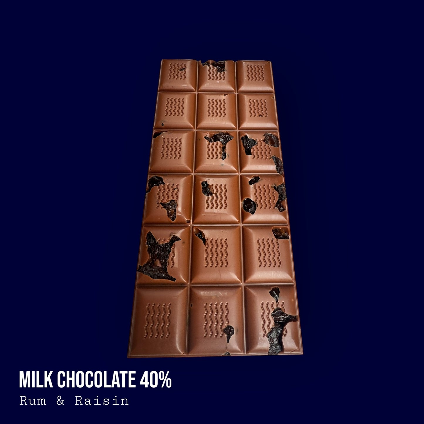 Milk Chocolate 40% Rum & Raisin Bar 110g