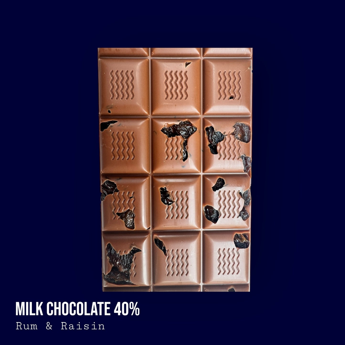 Milk Chocolate 40% Rum & Raisin Bar 110g