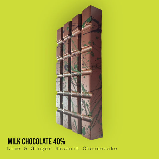 Milk Chocolate 40% Lime & Ginger Biscuit Cheesecake Bar 225g