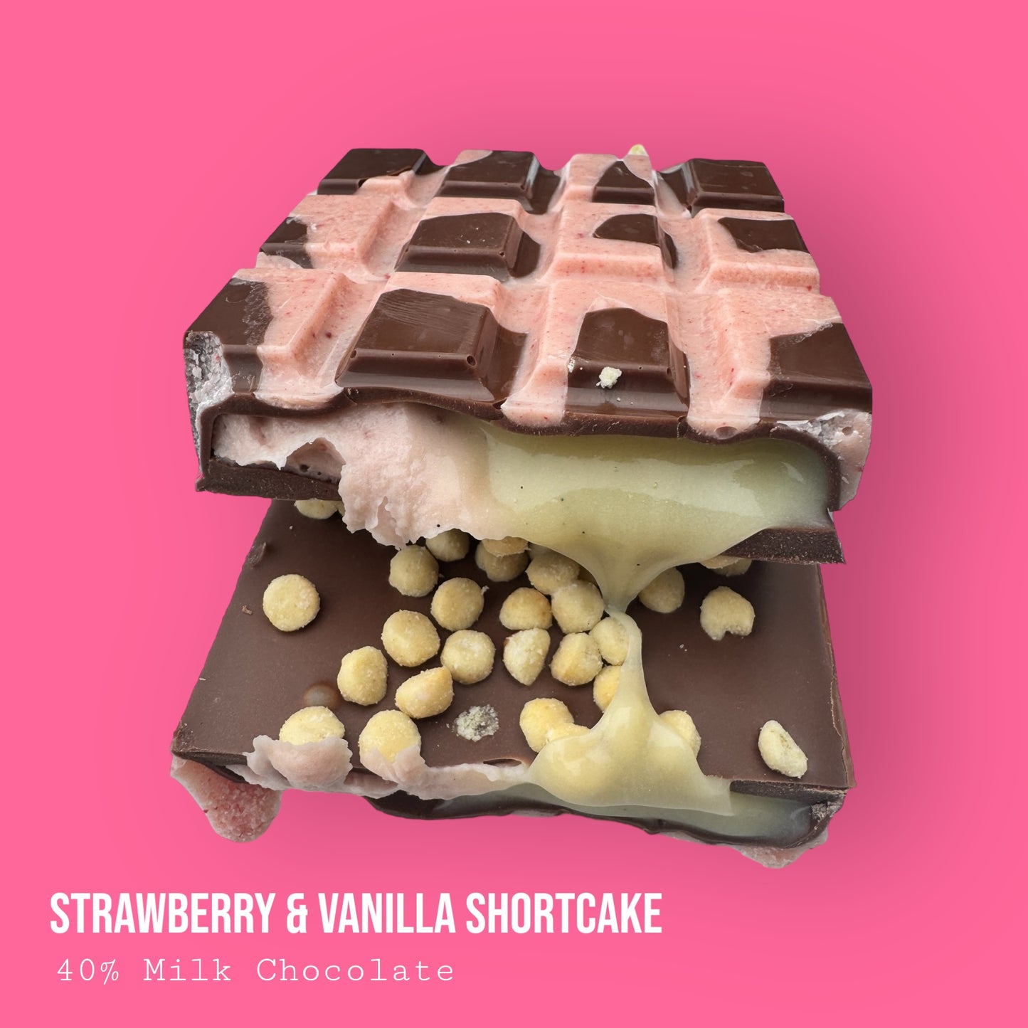 Strawberry & Vanilla Milk Chocolate Shortcake Dessert Bar 240g
