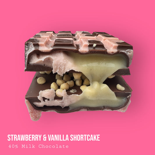 Strawberry & Vanilla Milk Chocolate Shortcake Dessert Bar 240g