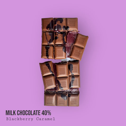 Milk Chocolate 40% Blackberry Caramel Bar 110g